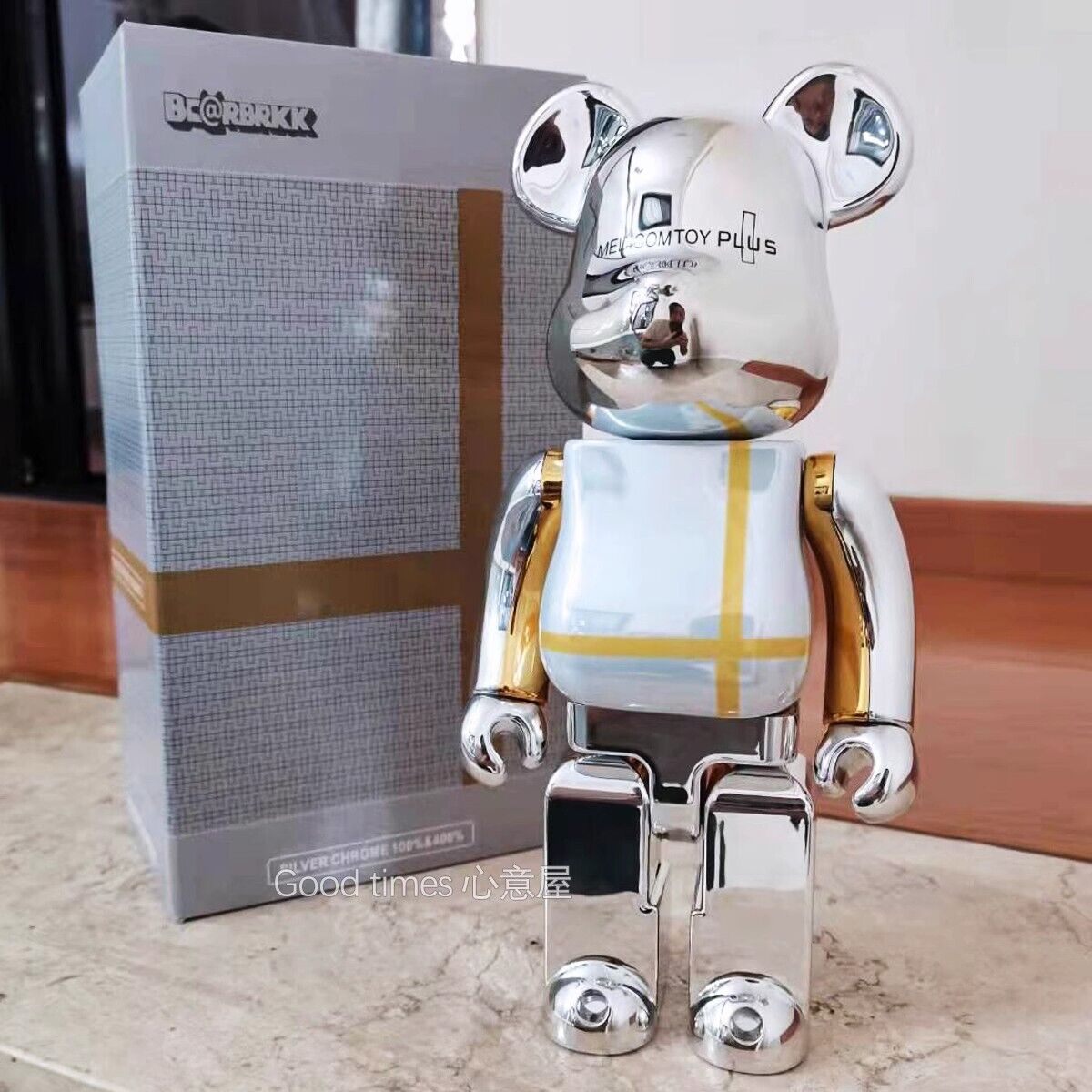 Bearbrick 400% Violent Bear:Plated Building Block Bear/Figurine Toy Doll Gift