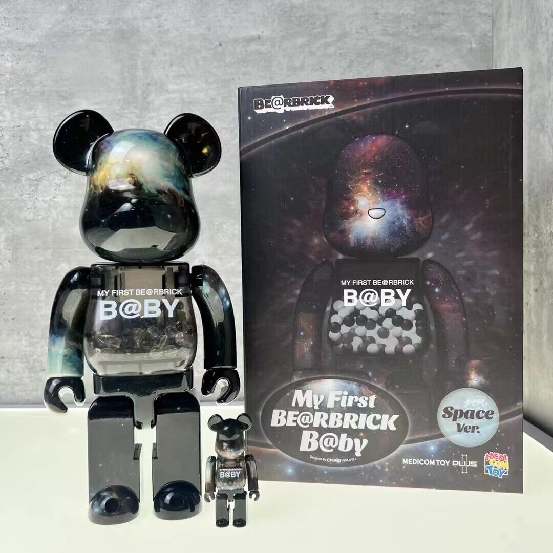 Bearbrick 400%+100% Micky Mouse X Fragment Building Block Violent Bear Figurine