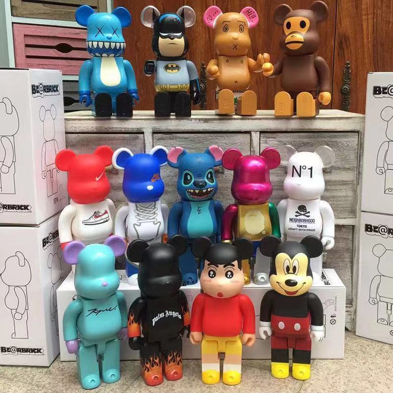 BE@RBRICK 400% SNKR Nike Air SB Plated Building Block Violent Bear Figure Gift