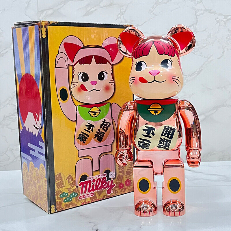 BE@RBRICK 400% Plated Building Block Violent Bear Lucky Cat Fortune God Figure