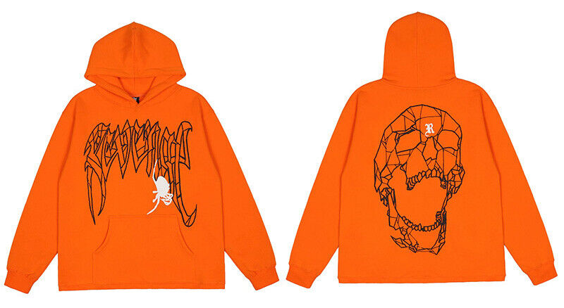 Revenge Embroidered XXX Dragon Bone Halloween Smoky Graffiti High-Street Hoodie