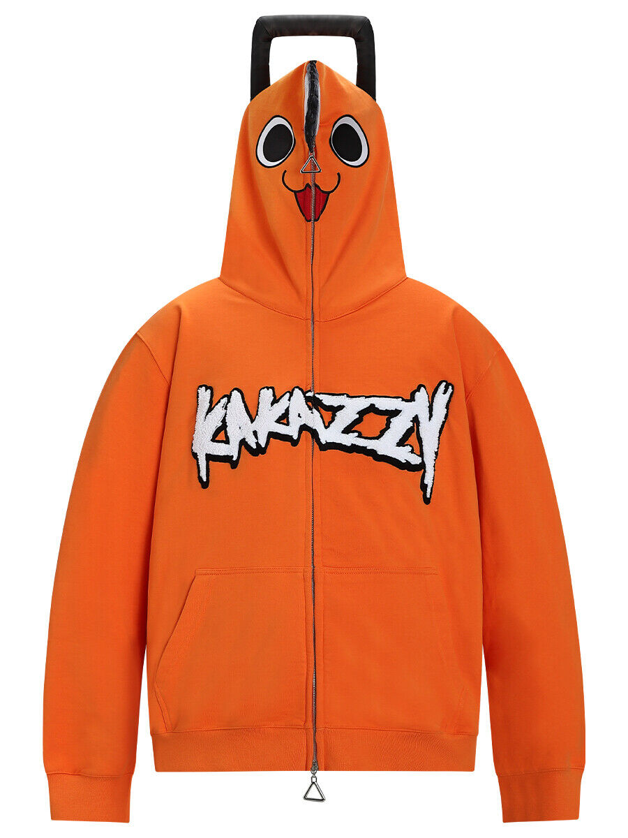 Kakazzy Chainsaw Man Bochita Zip Hoodie: Heavyweight Cotton Unisex Outerwear