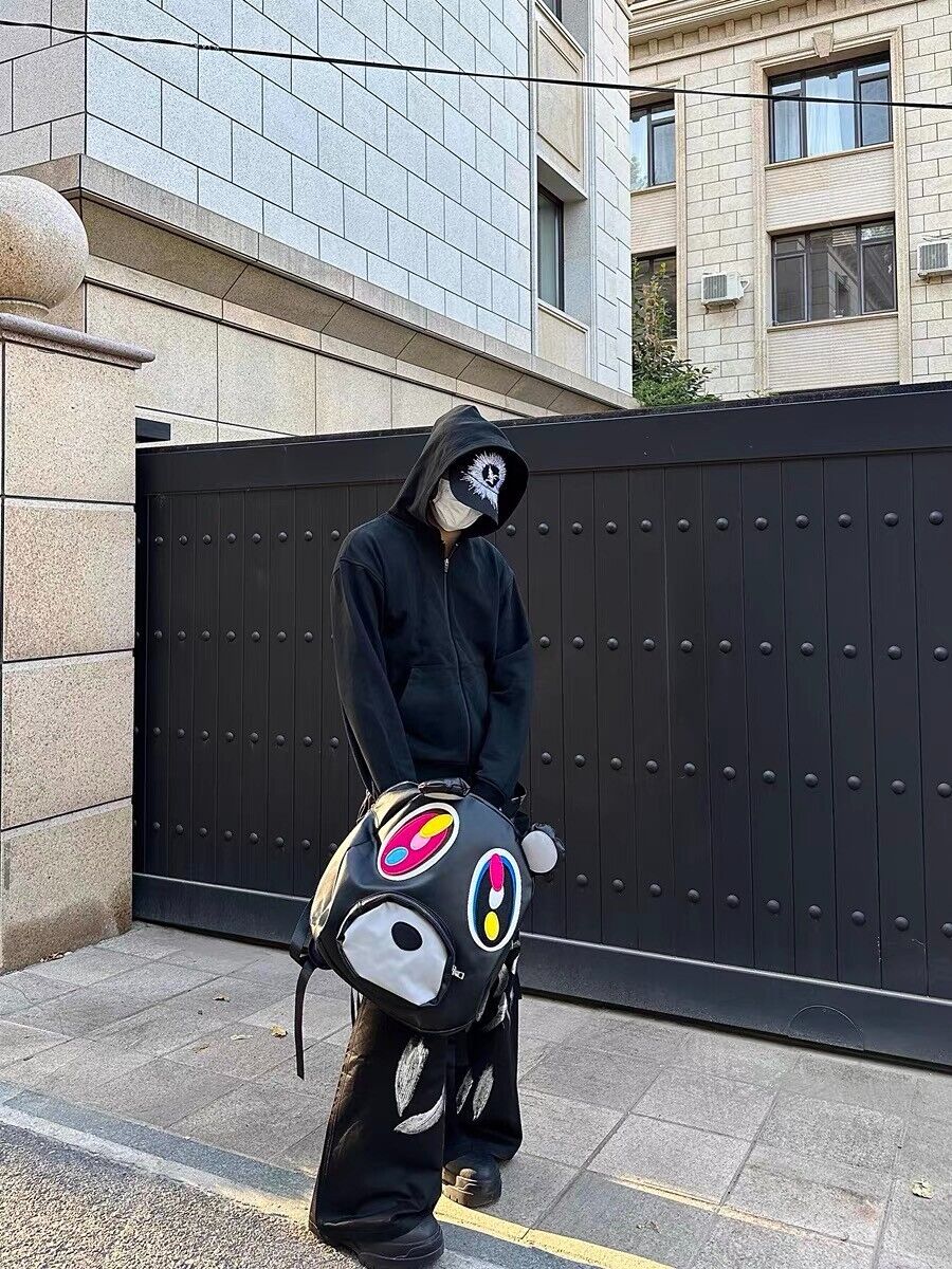 Online Love Master Original Self-Made Dropout Bear Kanye PU Leather Backpack: