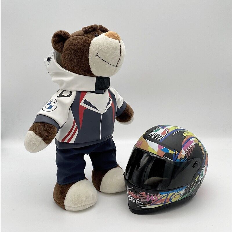 BMW 4S Motorcycle Bear Helmet Travel Tail Box Decoration Pendant Gift Plush Toy