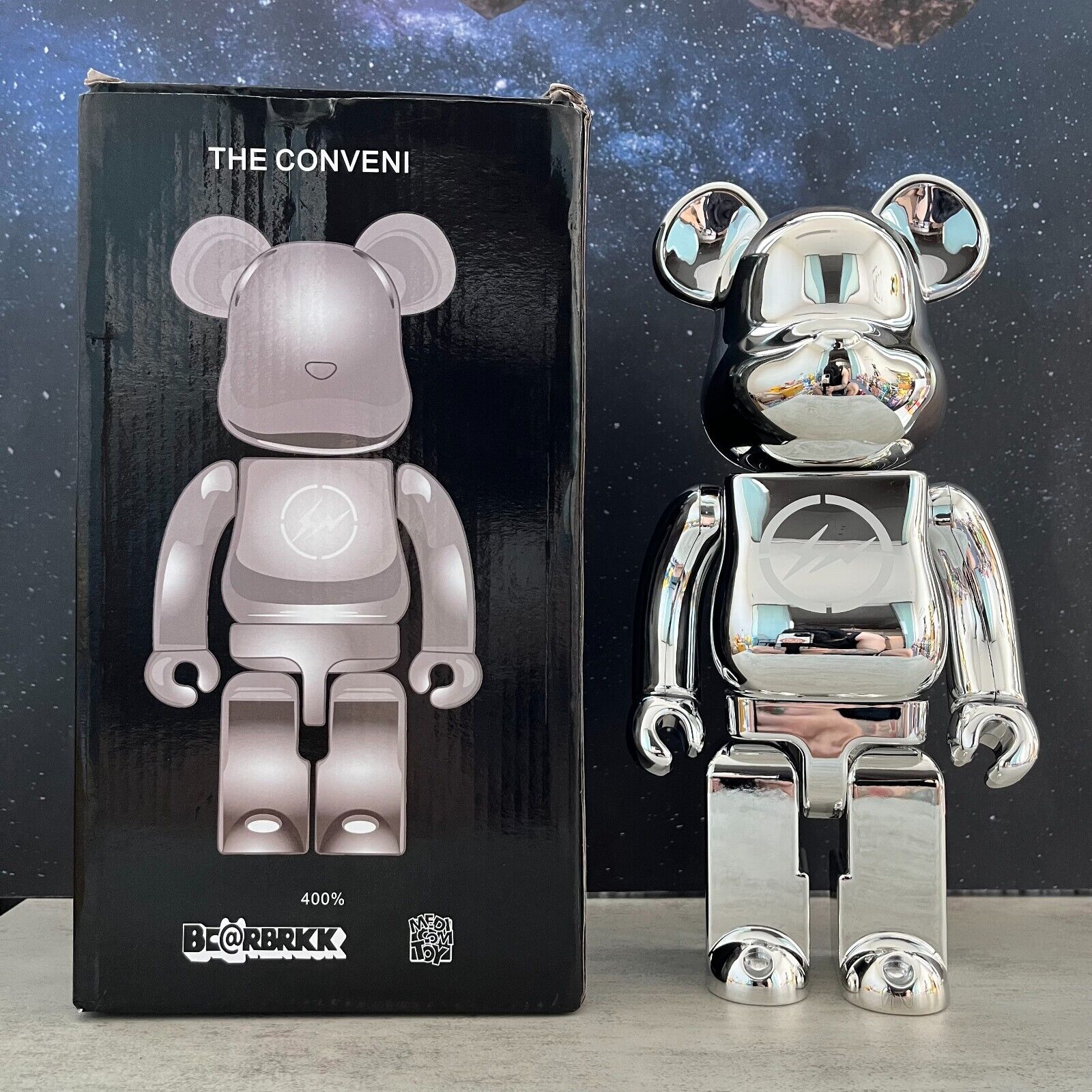 BE@RBRICK 400% Bape X Shark Building Block Violence Bear Collectible Toy Figure