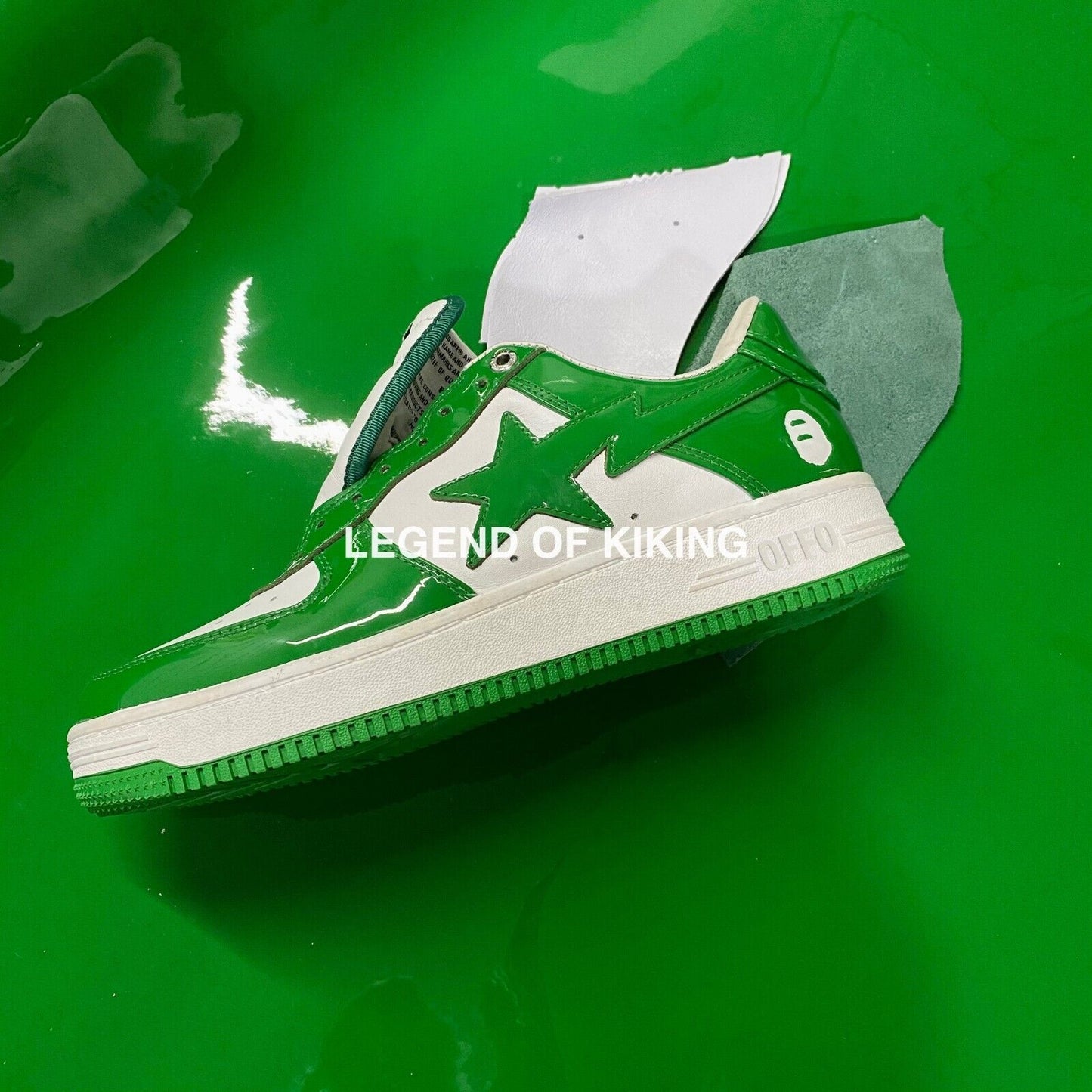 Self-Made BAPESTA Classic Patent Leather Sneaker Low-Top Casual Skateboard Shoes