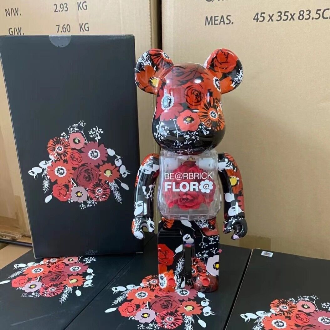 BE@RBRICK 400% Three Kingdoms GuanYu Plated Building Block Violent Bear Figure