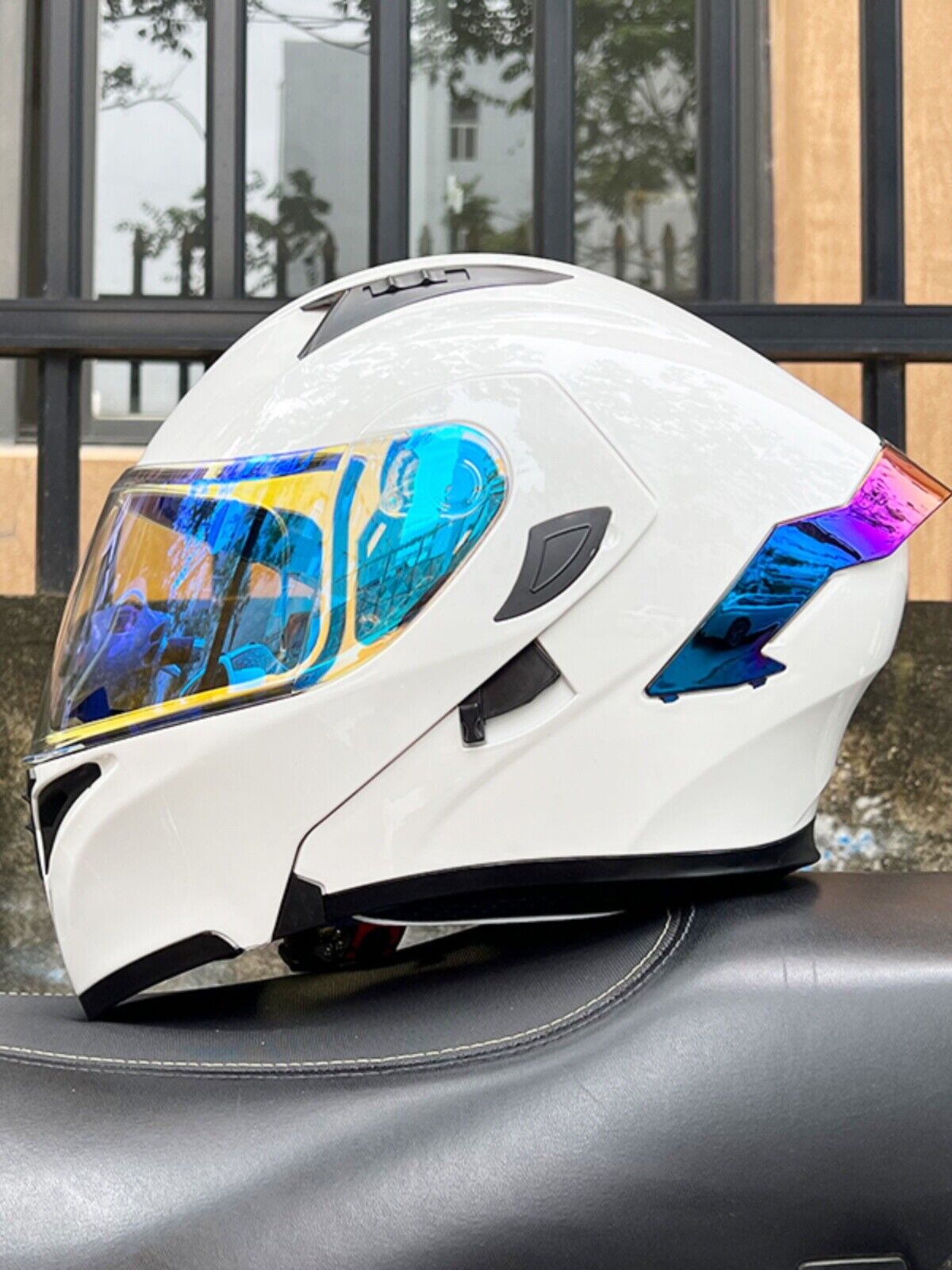 Kingdom 3C DOT Full Face Dual Visors Flip-up Unisex Bluetooth Motorcycle Helmet