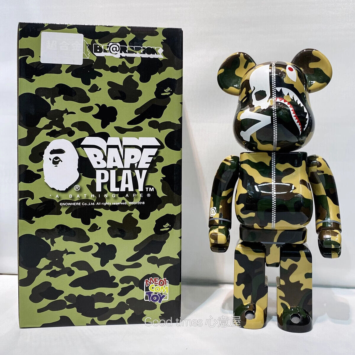 BE@RBRICK 400% Bape X Shark Building Block Violence Bear Collectible Toy Figure