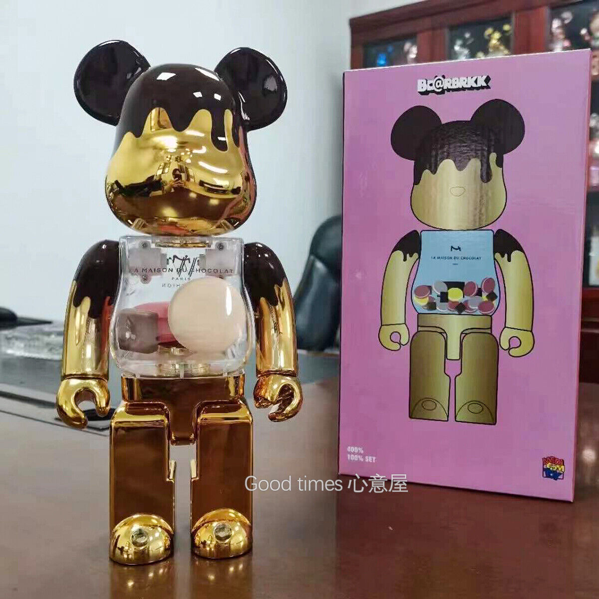 Bearbrick 400%X KAW Set:Building Block Violent Bear Toy Decorative Figurine Gift