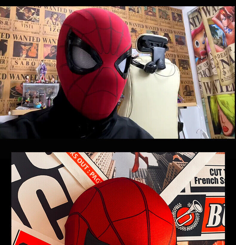 Manual/Electronic Spider-Man Headgear /Moving Eyes:Play Face Mask Gift Cosplay