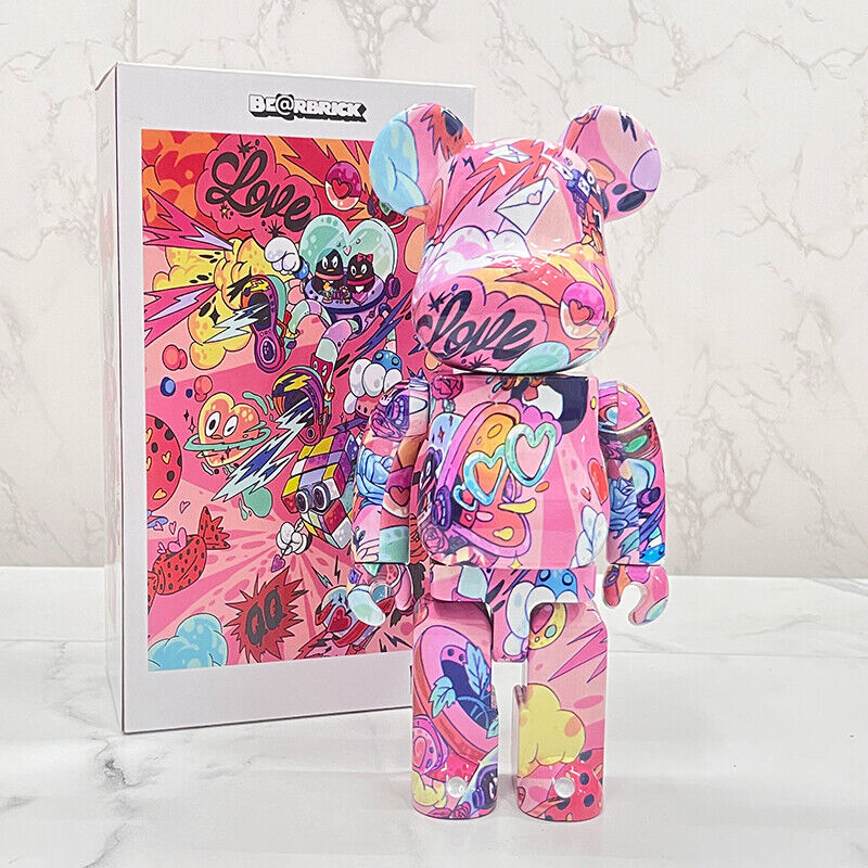 Bearbrick Violent Bear Plated Building Block Bear Valentine Collectible Figurine