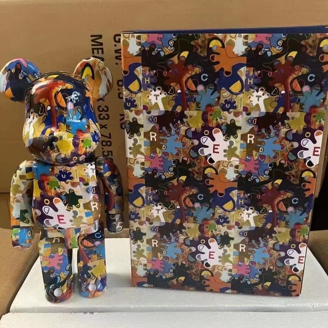 BE@RBRICK 400% Three Kingdoms GuanYu Plated Building Block Violent Bear Figure