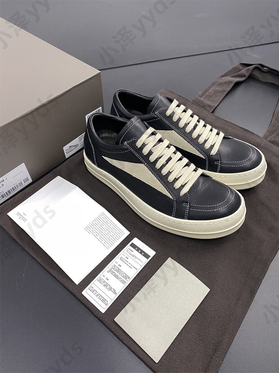 RO 22SS Correct Edition Leather Low-Top Shoes Dark Suede Black RICK OF GODOWENS