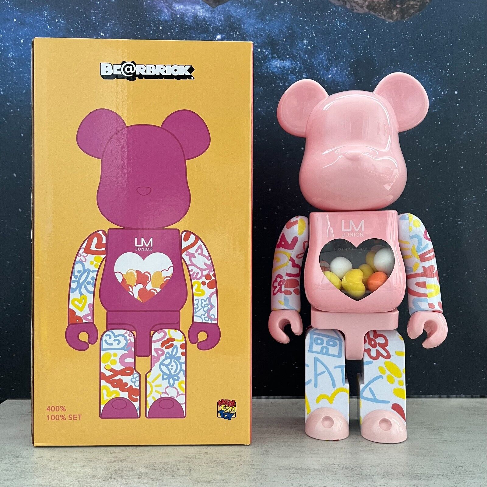 BE@RBRICK 400% Bape X Shark Building Block Violence Bear Collectible Toy Figure