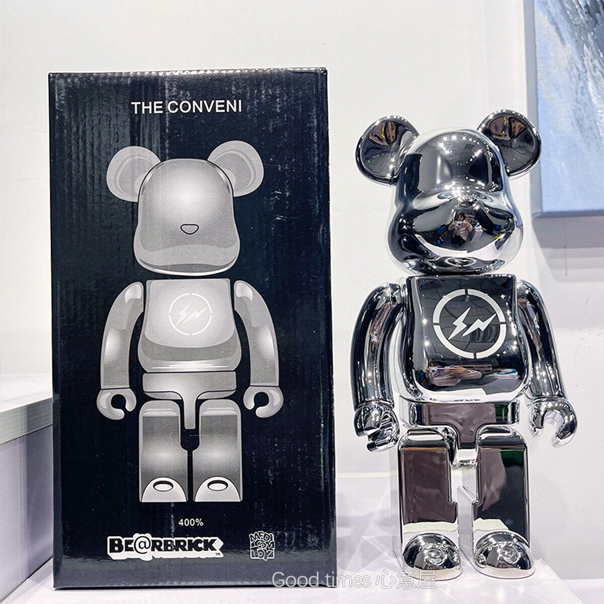 BE@RBRICK 400% KAWS Sesame Street Furry Building Block Violent Bear Figure Gift