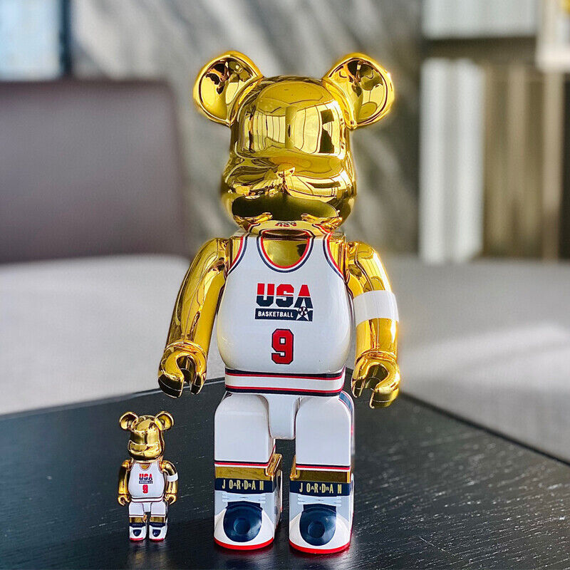 Bearbrick 400%X KAW Set:Building Block Violent Bear Toy Decorative Figurine Gift