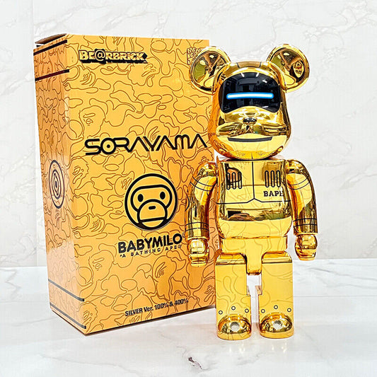 BE@RBRICK 400% Violent Bear X BAPE:Plated Building Block Bear/Collectible Figure