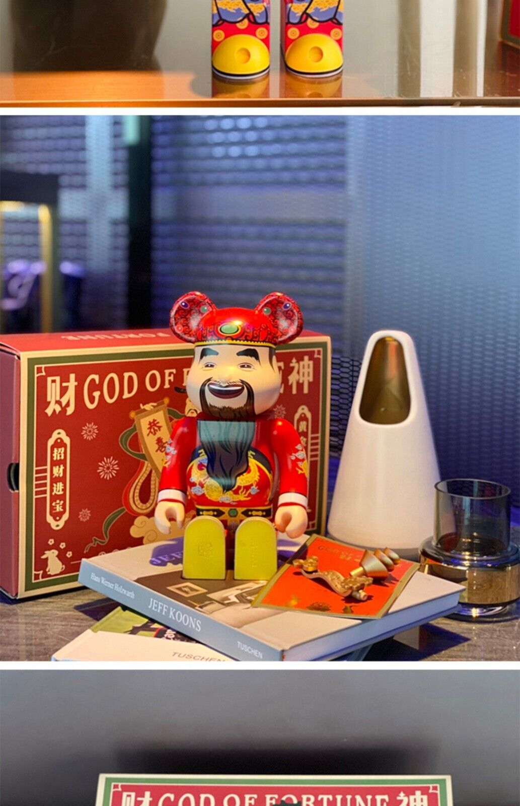 BE@RBRICK 400% Plated Building Block Violent Lucky Bear Fortune God Figure Gift