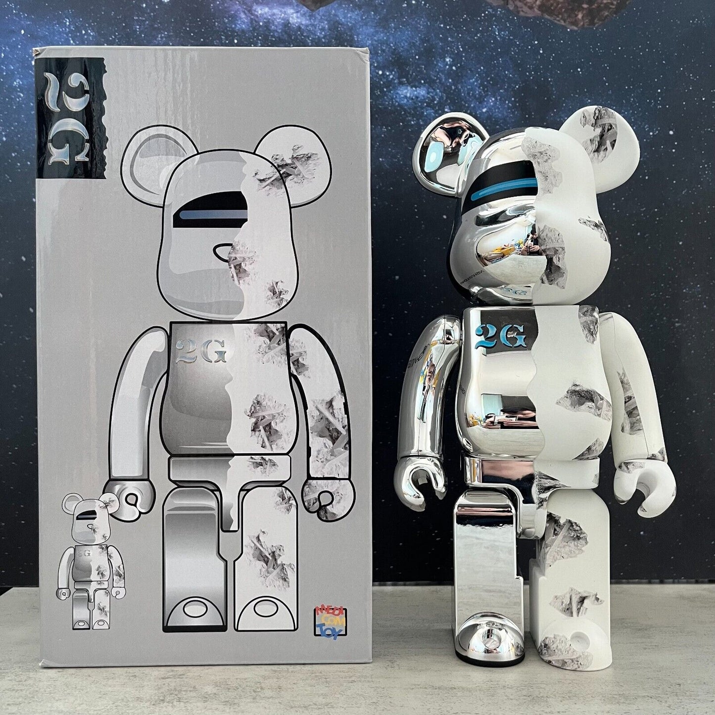 BE@RBRICK 400% Bape X Shark Building Block Violence Bear Collectible Toy Figure