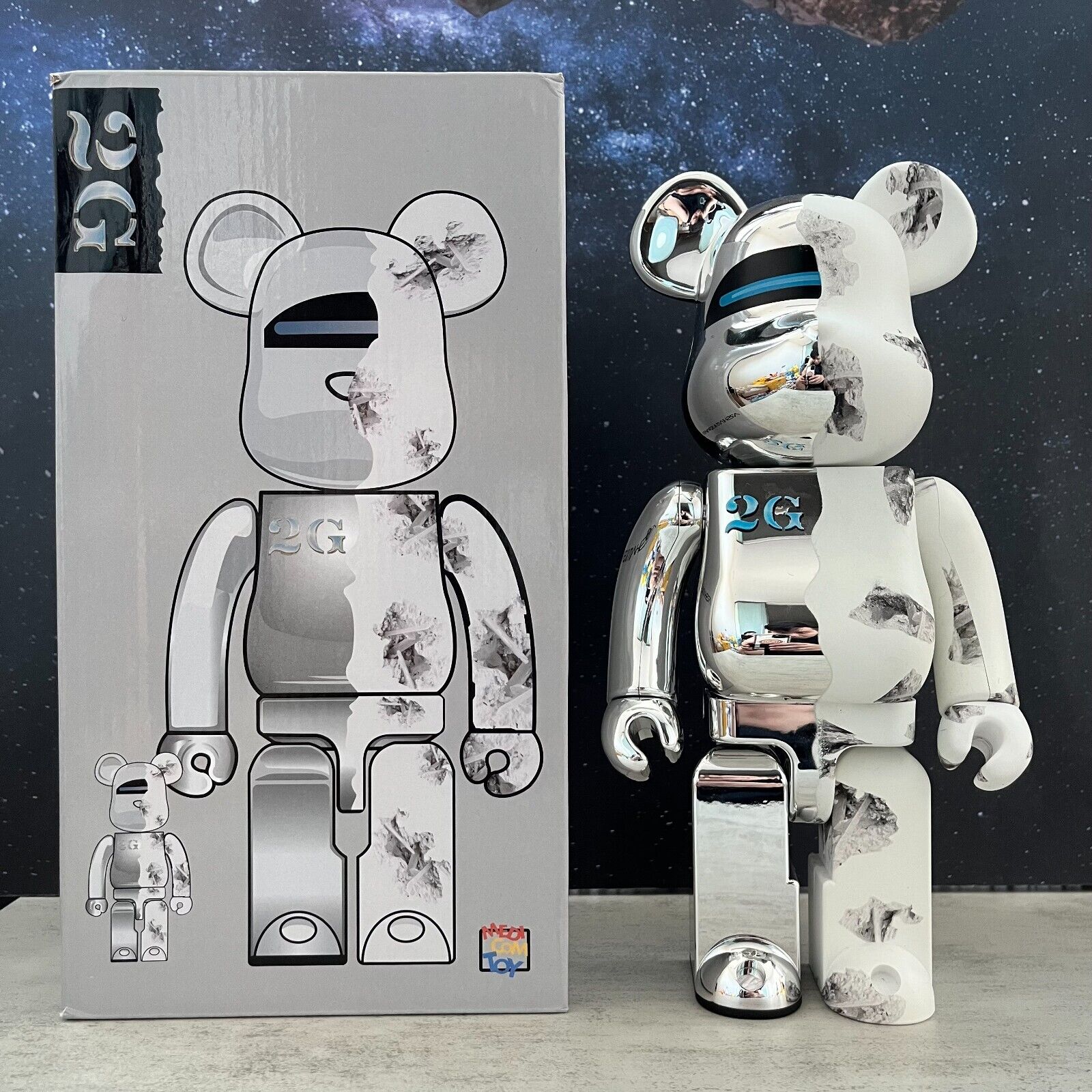 BE@RBRICK 400% Bape X Shark Building Block Violence Bear Collectible Toy Figure