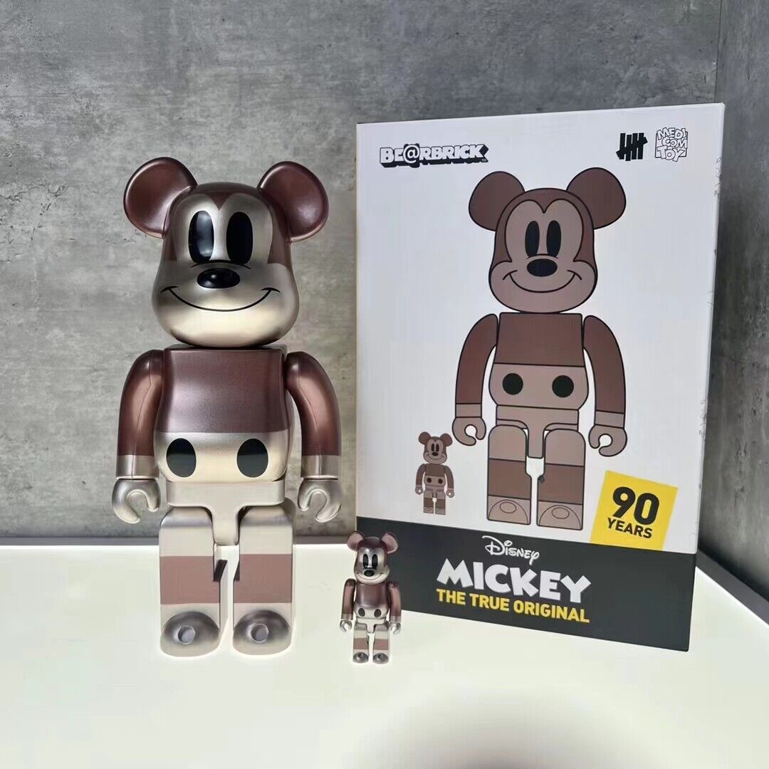 Bearbrick 400%+100% Micky Mouse X Fragment Building Block Violent Bear Figurine