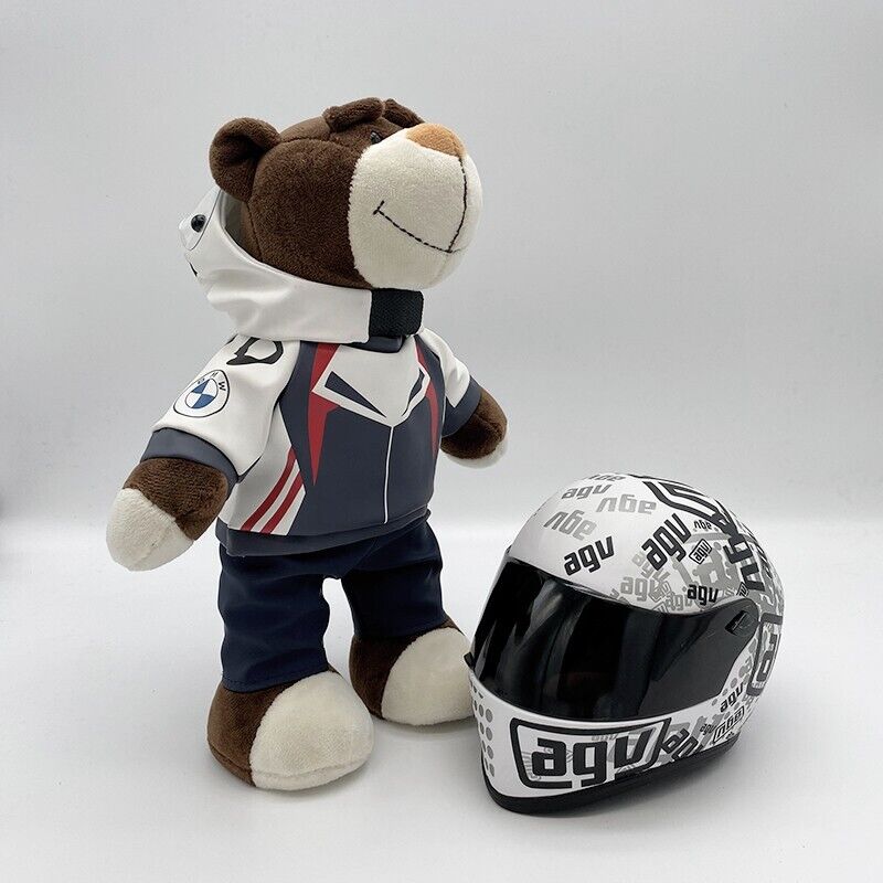 BMW 4S Motorcycle Bear Helmet Travel Tail Box Decoration Pendant Gift Plush Toy