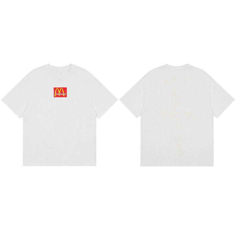 Travis Scott Short Sleeve T-Shirt X McDonald's High Street Loose Printed Tee