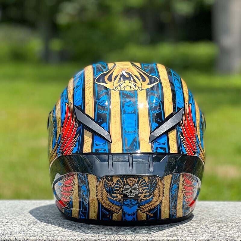 Pharaoh / 3C DOT Full Face Color Dual Visors Harley Bluetooth Motorcycle Helmet