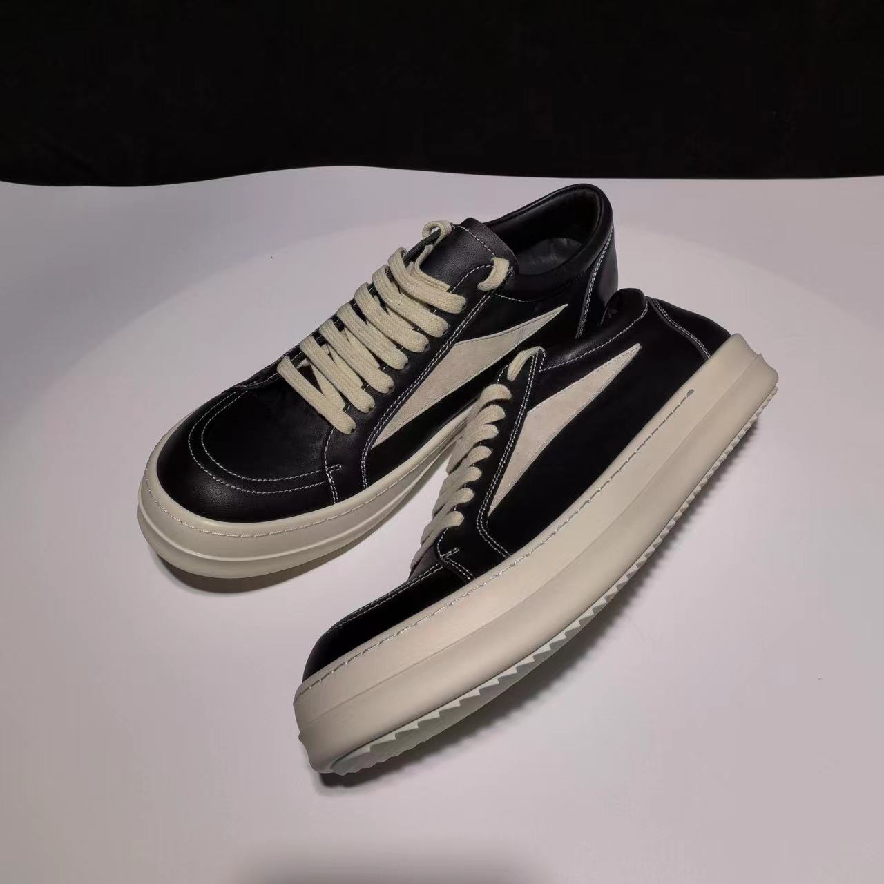 RO 22SS Correct Edition Leather Low-Top Shoes Dark Suede Black RICK OF GODOWENS