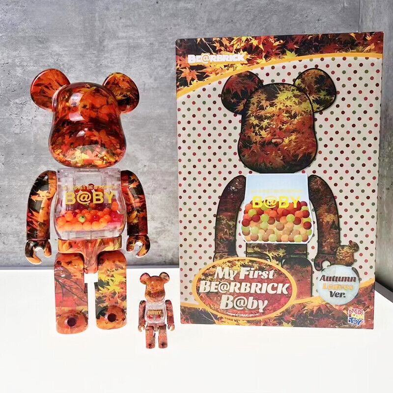 Bearbrick 400%X KAW Set:Building Block Violent Bear Toy Decorative Figurine Gift