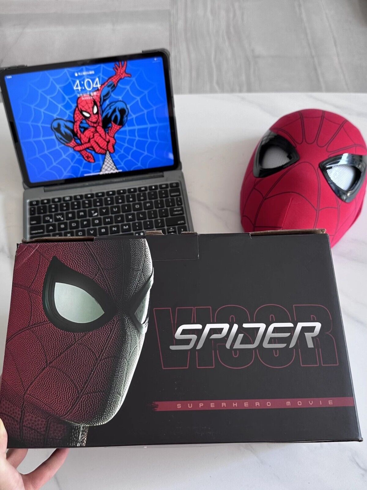 Manual/Electronic Spider-Man Headgear /Moving Eyes:Play Face Mask Gift Cosplay