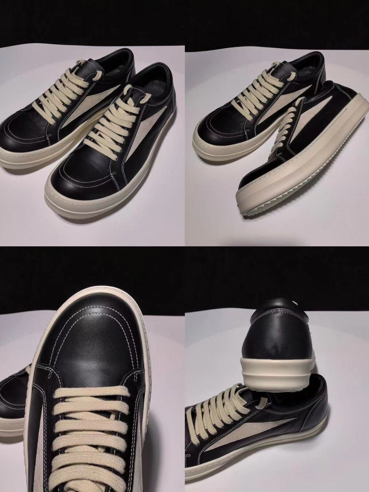 RO 22SS Correct Edition Leather Low-Top Shoes Dark Suede Black RICK OF GODOWENS