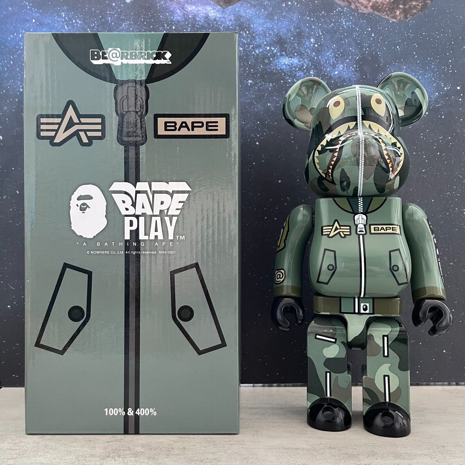 BE@RBRICK 400% Levis X Bape Building Block Violence Bear Collectible Toy Figure