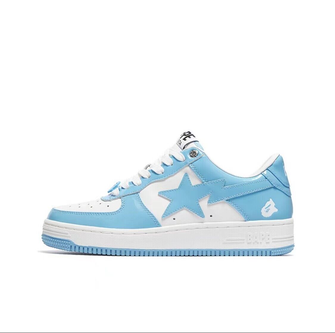 BAPESTA G Ver Patent Leather Streetwear Sneakers Low-Top Casual Skateboard Shoes