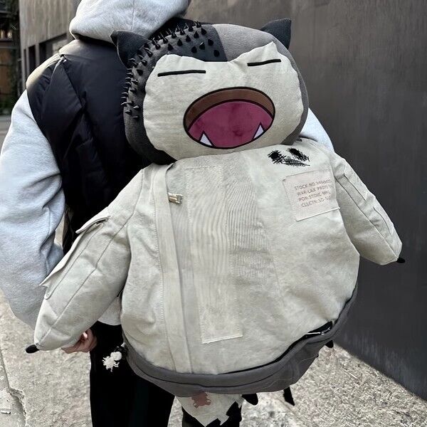 SHISUKAN Original Pokémon Snorlax Backpack: Canvas Bag with Snorlax Design