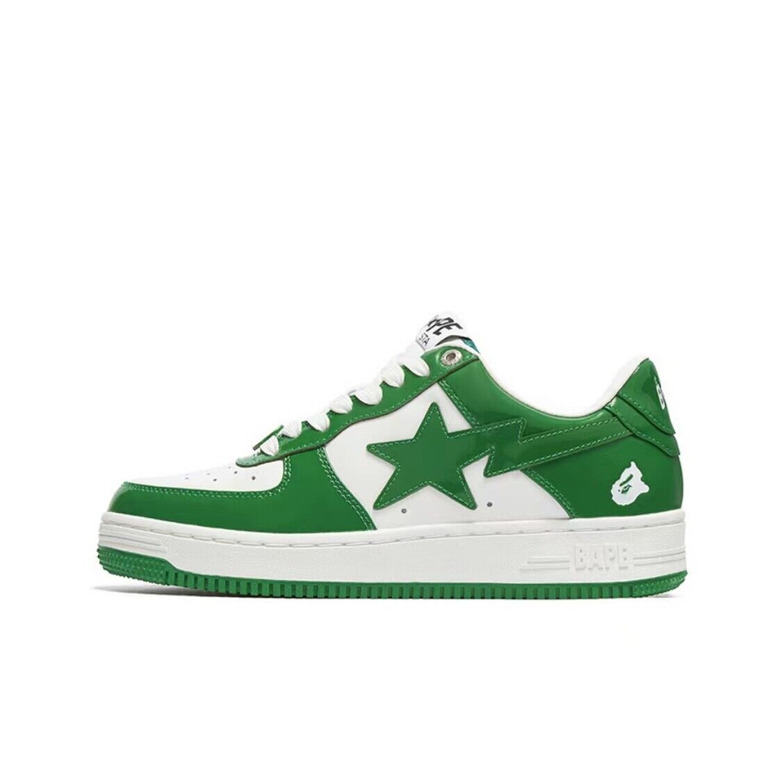 BAPESTA G Ver Patent Leather Streetwear Sneakers Low-Top Casual Skateboard Shoes