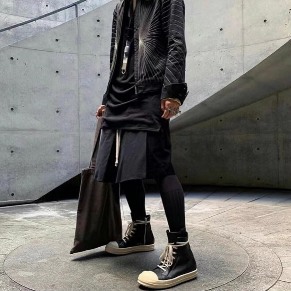 Correct Vers. Rick Owens Wax Surface Satin Sub-line Canvas Shoes High/Low Cut