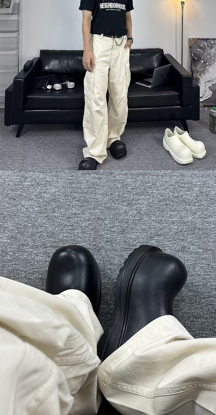 Self-made Rain Work Boots Outdoor Function Waterproof Derby Mickey Chef Shoes