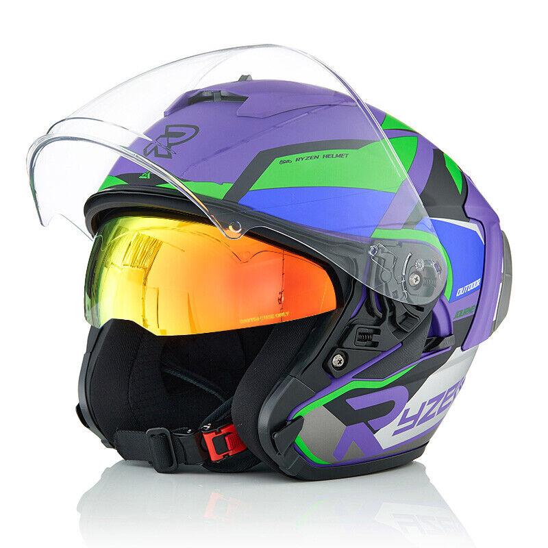 EVA EVANGELION-01 / Ryzen 3C DOT 3/4 Bluetooth / Motorcycle Helmet Dual Visors