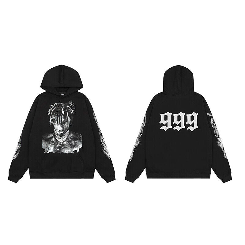 Revenge Embroidered XXX Dragon Bone Halloween Smoky Graffiti High-Street Hoodie