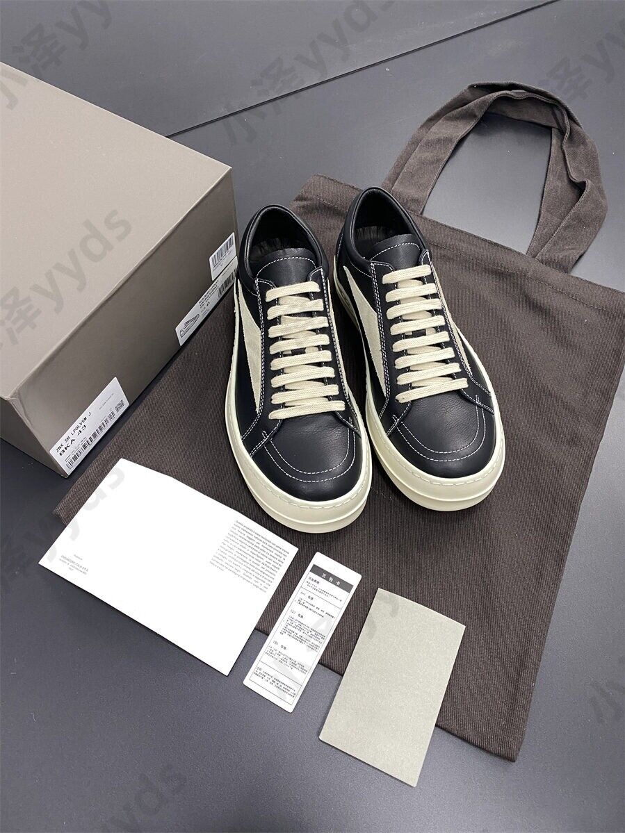 RO 22SS Correct Edition Leather Low-Top Shoes Dark Suede Black RICK OF GODOWENS