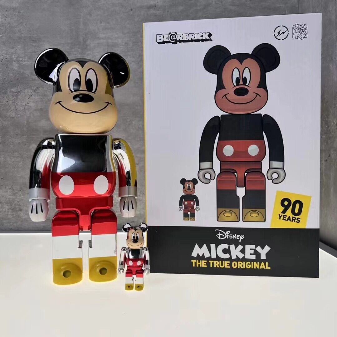 Bearbrick 400%+100% Micky Mouse X Fragment Building Block Violent Bear Figurine