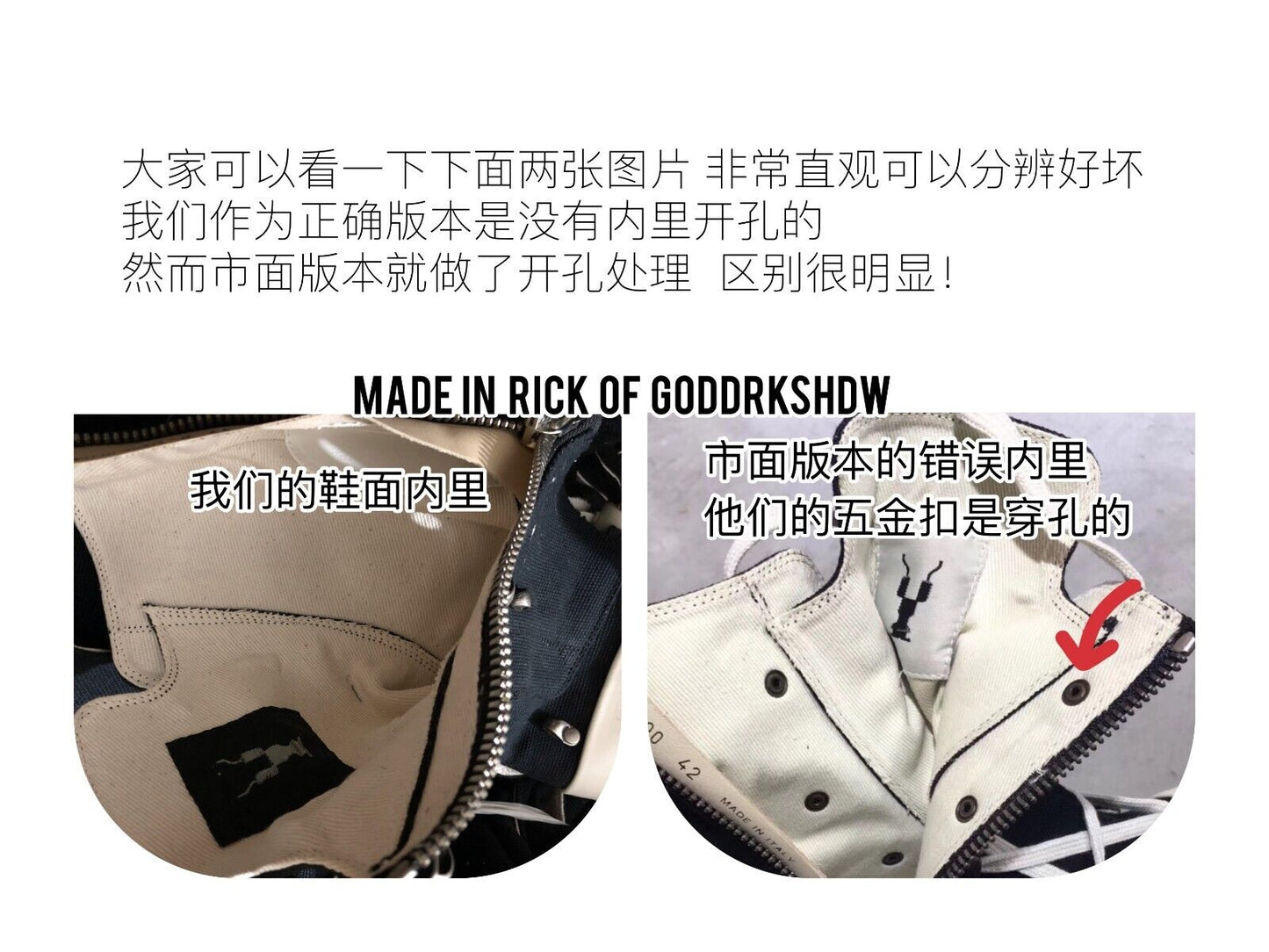 Self-Made ROG Pentagram Rick Owens DRKSHDW Sub-line High-top Canvas Gothic Shoes