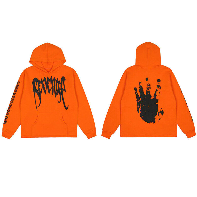 Revenge Embroidered XXX Dragon Bone Halloween Smoky Graffiti High-Street Hoodie