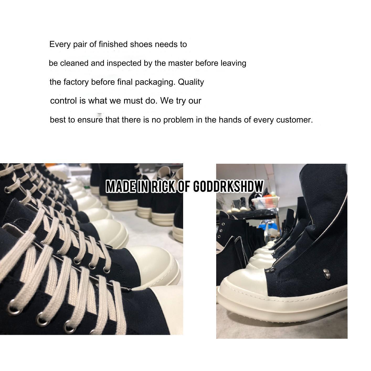 Self-Made ROG Pentagram Rick Owens DRKSHDW Sub-line High-top Canvas Gothic Shoes