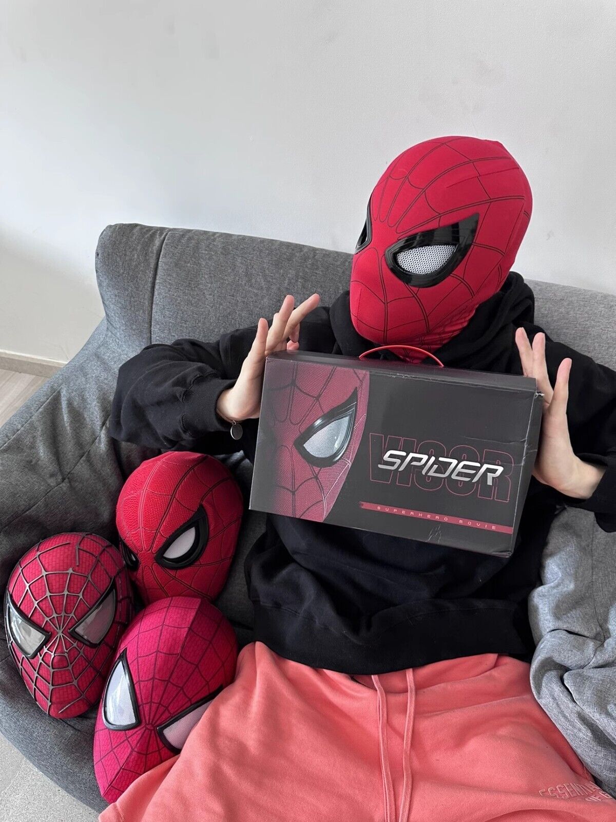 Manual/Electronic Spider-Man Headgear /Moving Eyes:Play Face Mask Gift Cosplay