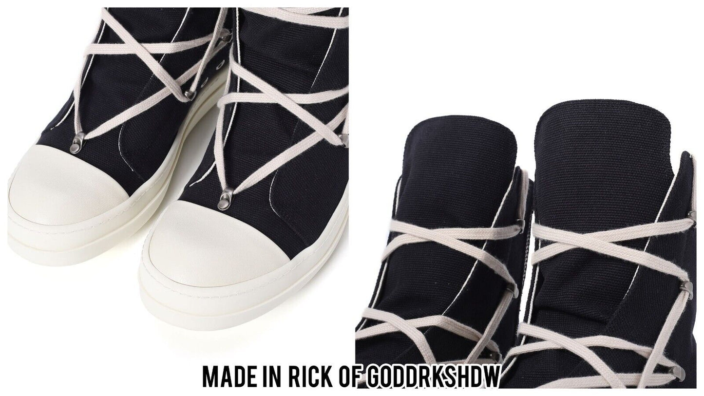 Self-Made ROG Pentagram Rick Owens DRKSHDW Sub-line High-top Canvas Gothic Shoes