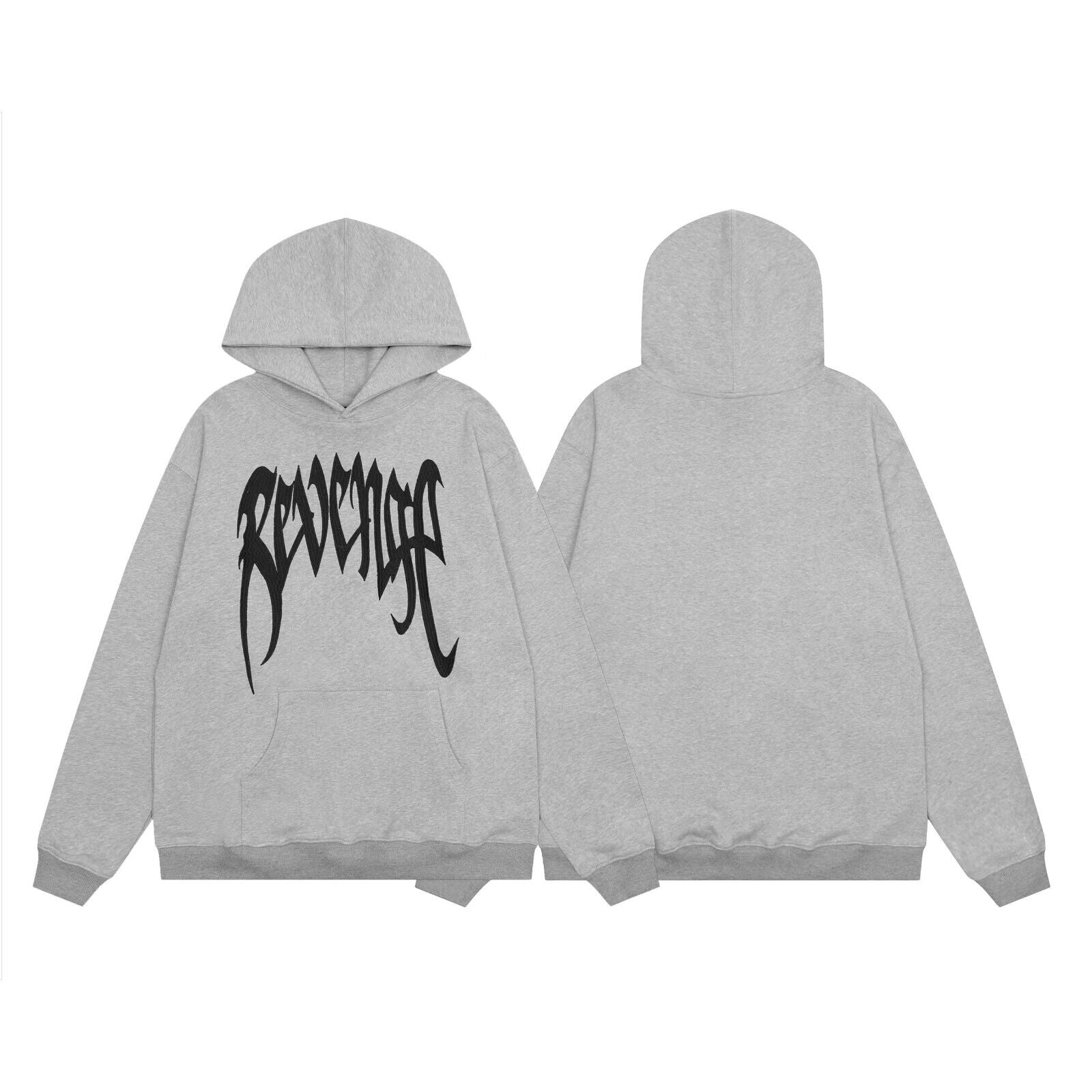 Revenge Embroidered XXX Dragon Bone Halloween Smoky Graffiti High-Street Hoodie