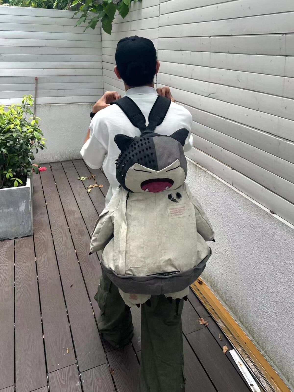 SHISUKAN Original Pokémon Snorlax Backpack: Canvas Bag with Snorlax Design